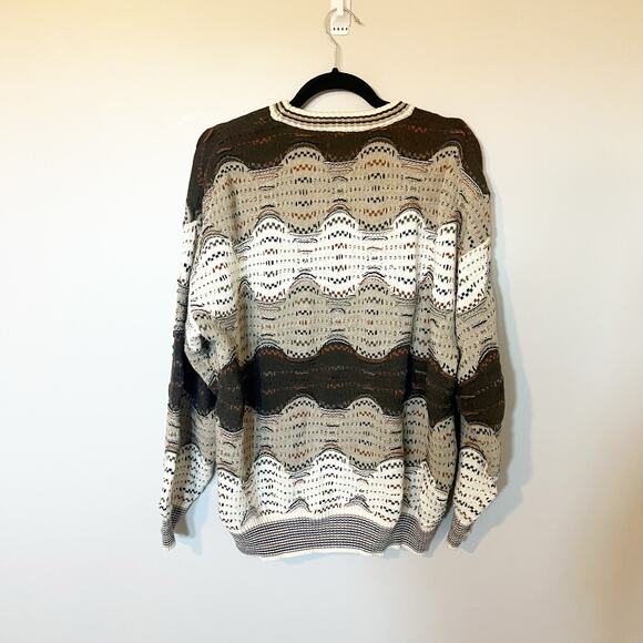 Florence tricot vintage 3d knit textured sweater men’s large - Picture 2 of 7